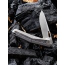 WE Knife Caliber CPM-S35VN Flat Titan Carbon / Kohlefaser Schwarz Satin Keramikkugellager Glasbrecher WE808B