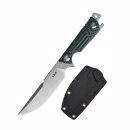 Sanrenmu Knives S721 Fixed 8Cr14Mov  G10 schwarz grün  Campingtool Flaschenöffner ABS Scheide