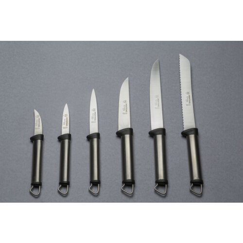 Küchen-Messer-Komplett-Set 6 Messer F. Mertens Solingen Edelstahl Stil - Ikone original aus den 80er Jahren