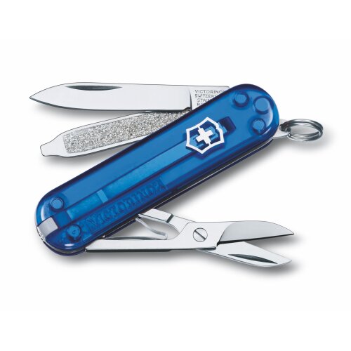 Victorinox Classic SD Blau Transparent kleines Taschenwerkzeug Schweizermesser Schlüsselanhänger Minimesser