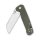QSP Knife Penguin D2 Stahl Satin two-tone Leinen Micarta grün QS130-C