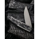 WE Knife Smooth Sentinel CPM 20CV Stahl Stonewashed Titan / Marble Carbon Inlay Grau / Schwarz Flipper