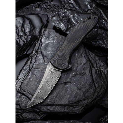 CIVIVI Synergy 3 Damast Black Hand Rubbed G10 / Twill Carbon Tanto
