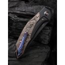 WE Knife Merata Limited Edition Schwarz mit Kupfer Inlay - Black stonewashed