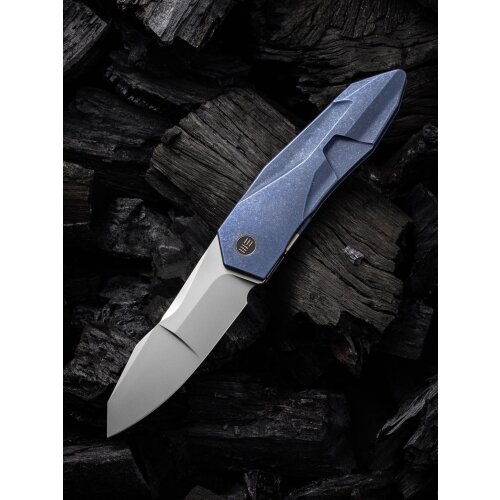 WE Knife Solid CPM 20CV SLT Flipper Polished Bead Blasted - Blue
