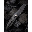 WE Knife Solid CPM 20CV SLT Flipper Black Stonewashed With Etching Pattern