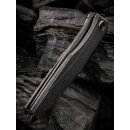 WE Knife Cybernetic Front Flipper Limited Edition Black Stonewashed with Etching Pattern SN 111