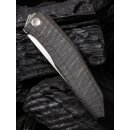 WE Knife Cybernetic Front Flipper Limited Edition Polished Bead Blasted - Tiger Stripe Pattern Flamed Seriennummer 069