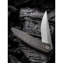 WE Knife Cybernetic Front Flipper Limited Edition Polished Bead Blasted - Tiger Stripe Pattern Flamed SN 22