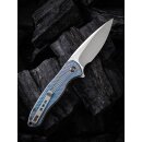 WE Knife Button Lock Kitefin Limited Edition Hand Polished Satin - Blue, Gray