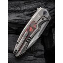 WE KNIFE Hyperactive Vanax Polished Gray - Titanium With Lava Flow Fat Carbon Fiber Inlay