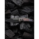WE KNIFE Hyperactive Vanax Black Stonewashed Bevels Black Brushed Flats - Titanium Bronze Black Flamed